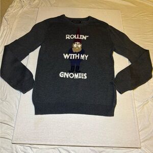 Aeropostale Dark Gray Sweater with Gnome Graphic